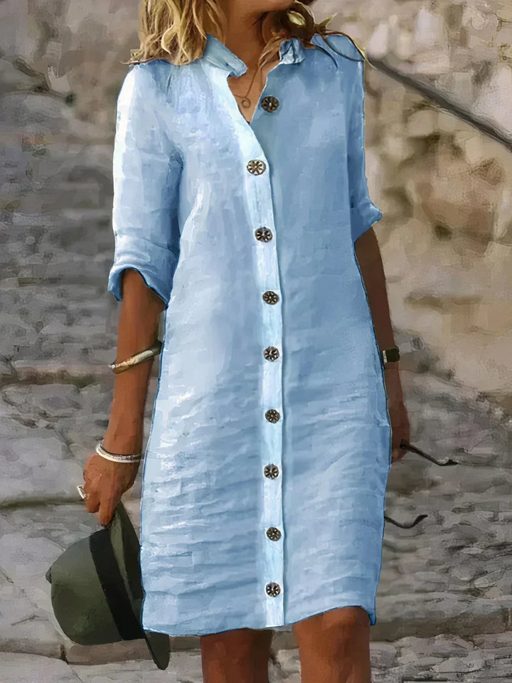 Casual Summer Linen Midi Dress