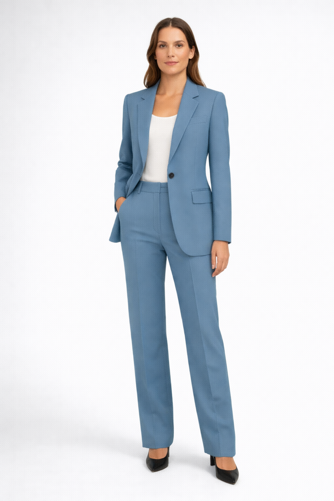 Women's Trouser Suit – Structured Blazer & Straight Pants