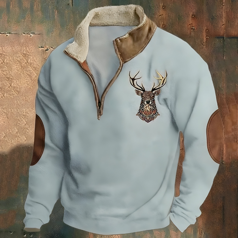 Roan™ | Casual Embroidered Half Zip Sweater