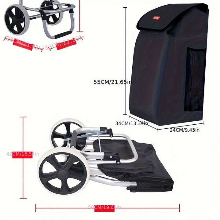 Portable Shopping Trolley – Foldable with Removable Bag and Telescopic Handle