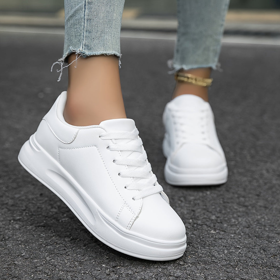 White Leather Sneakers for Women