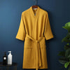 Lightweight Waffle Cotton Terry Couple Bathrobe