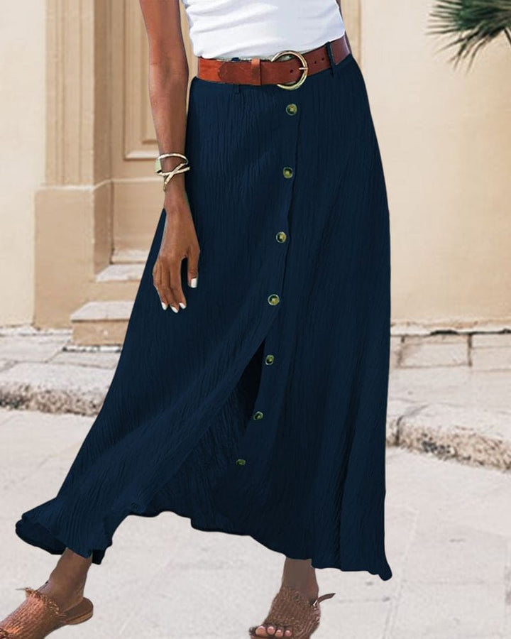 Long Monochrome Skirt for Women Graceful Simplicity with All-Day Comfort