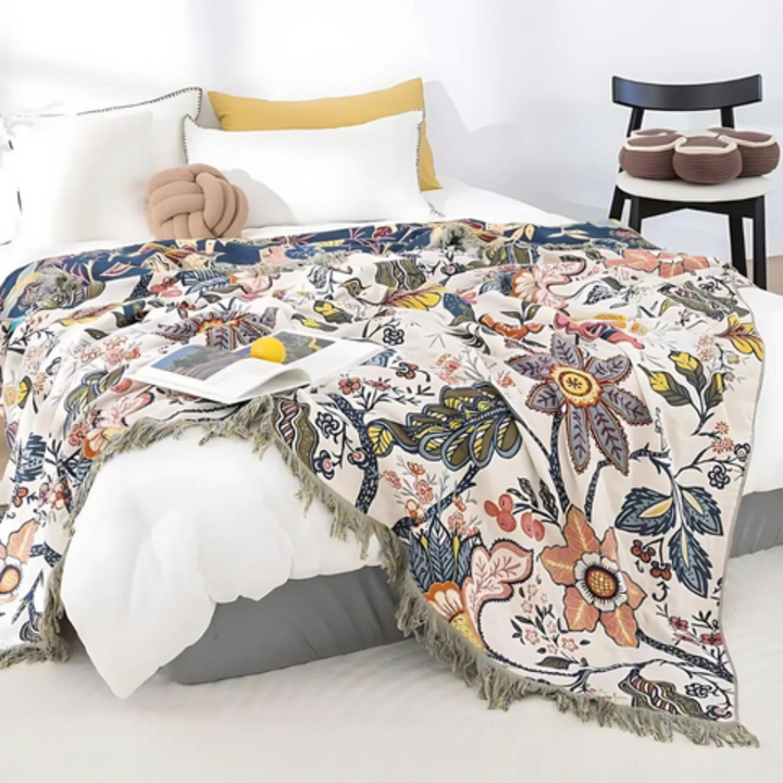 Rustic Artistic Flora Blanket