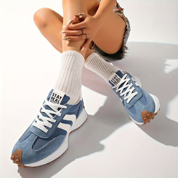 Women's Retro Platform Suede Running Sneakers for Street Style