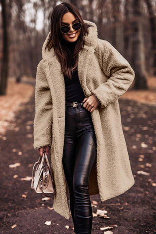 Women's Hooded Winter Coat – Faux Fur, Casual, Warm for Cold Days
