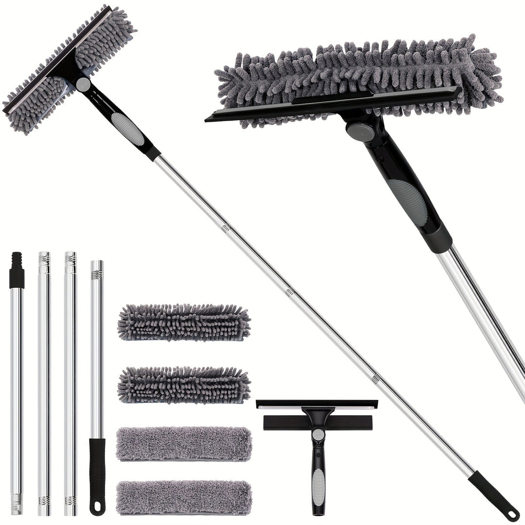 Crystal Clear Window Cleaner – 2-in-1 Professional Window and Glass Cleaning System with Telescopic Handle