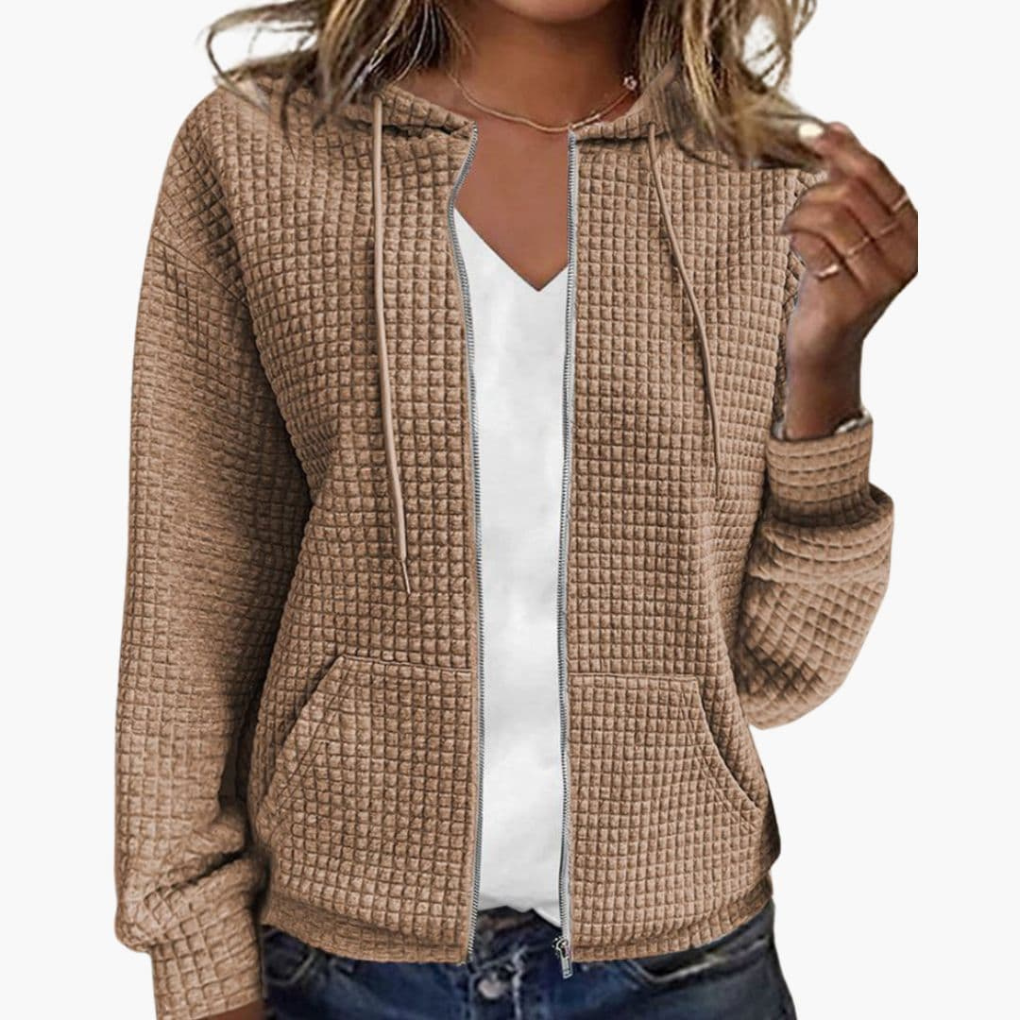 Women’s Zip-Up Hoodie with Drawstring Hood