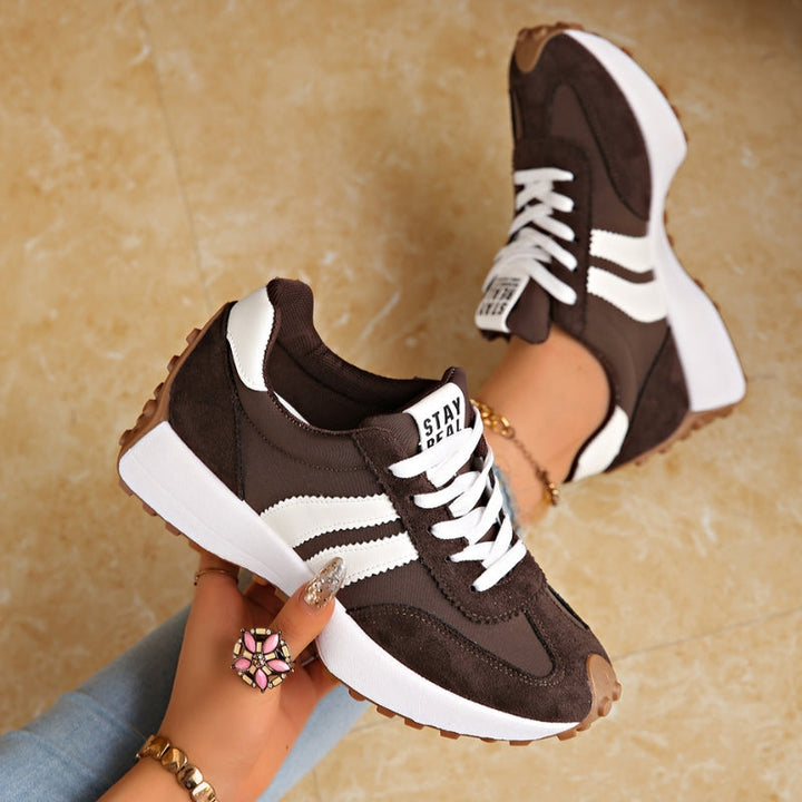 Women's Retro Platform Suede Running Sneakers for Street Style