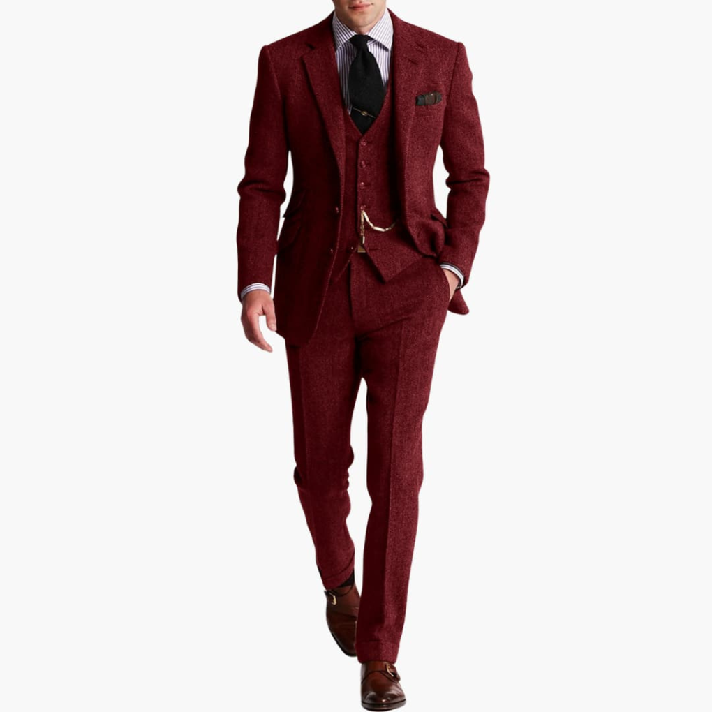 Men’s Formal Suit Set with Jacket and Vest