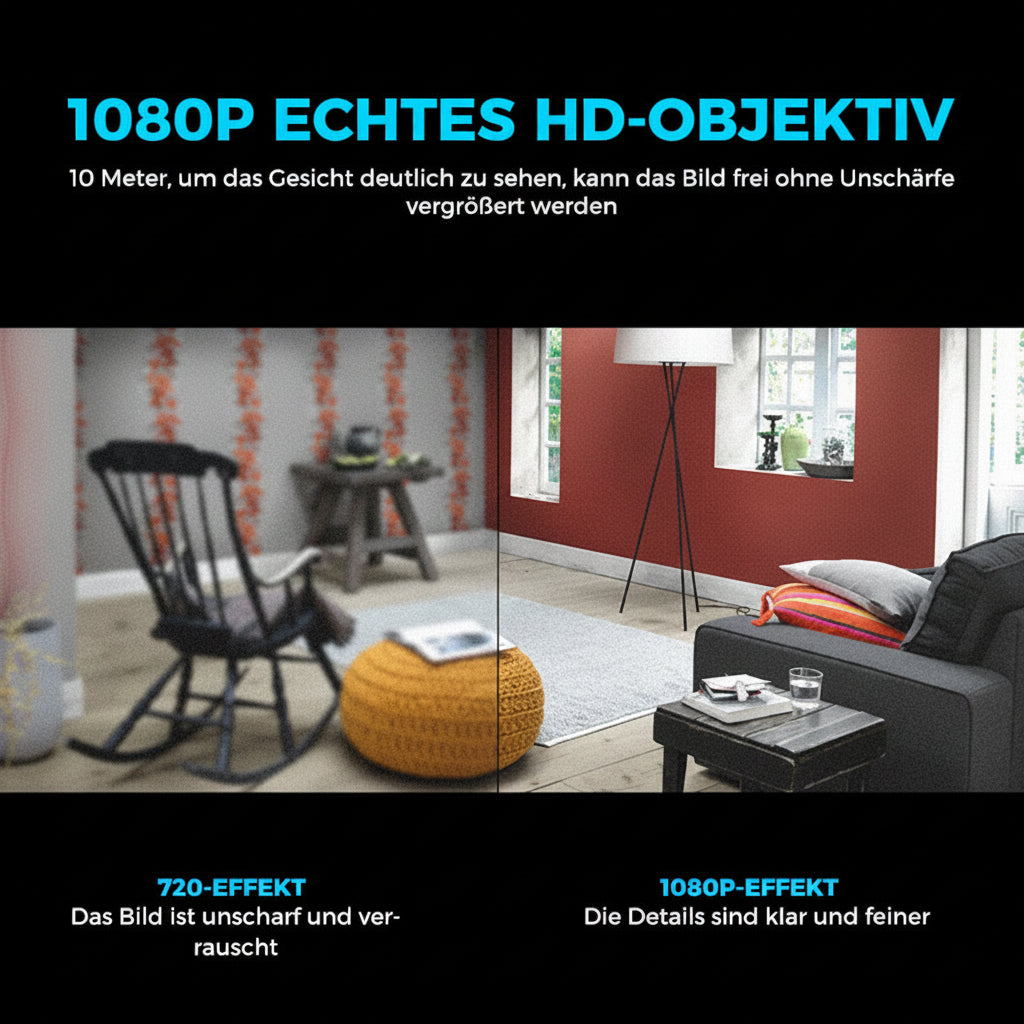 Mini WiFi surveillance camera 1080p | Discreet night vision | Motion alert | Audio