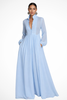 Women's Long Sleeve Maxi Dress with Buttons and Pockets