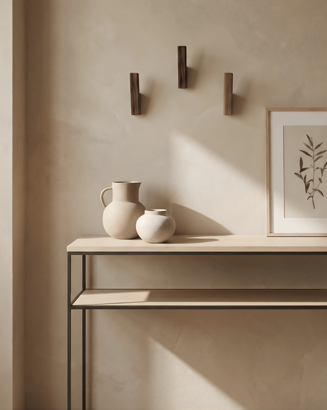 Wooden Coat Hooks, Set of 4 – Minimalist Wall Hooks for Entryway and Bathroom