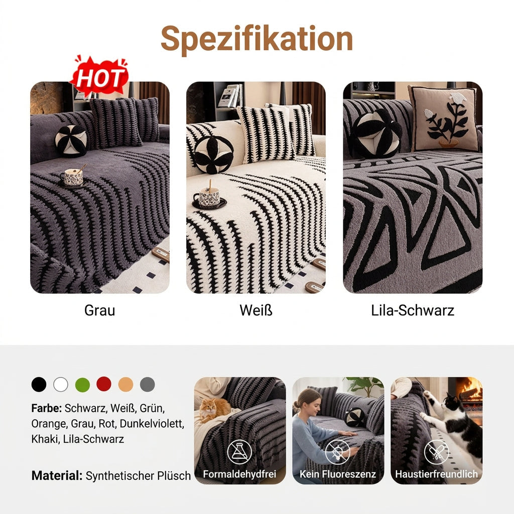 Soft Stretch Sofa Cover with Non-Slip Surface