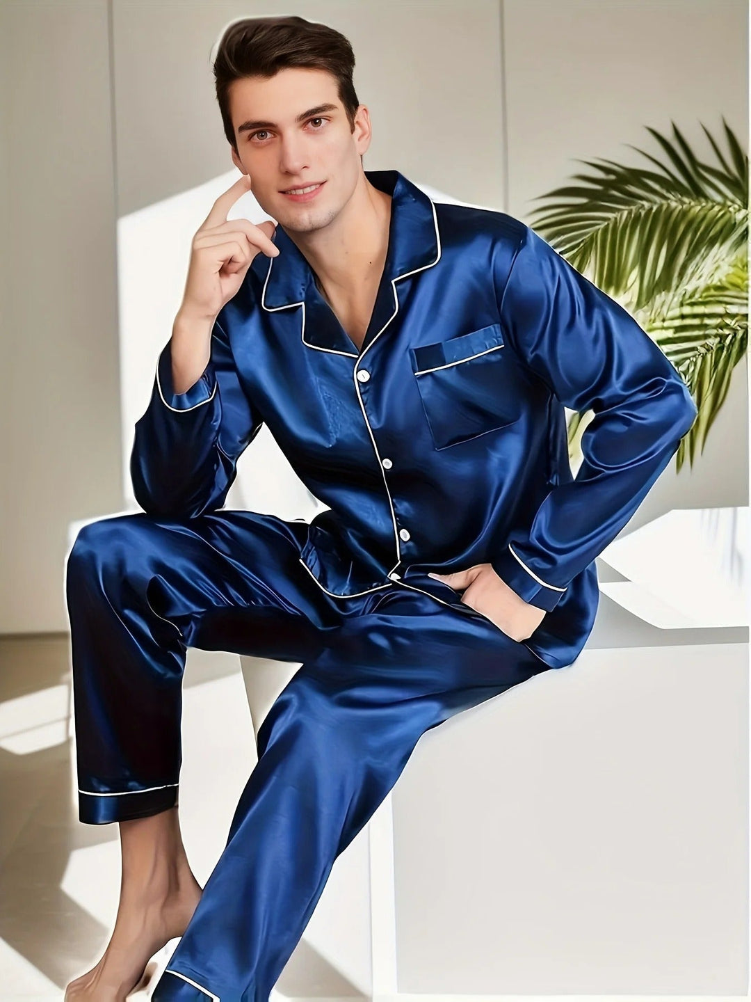 Soft Satin Men's Pajamas - Adrian