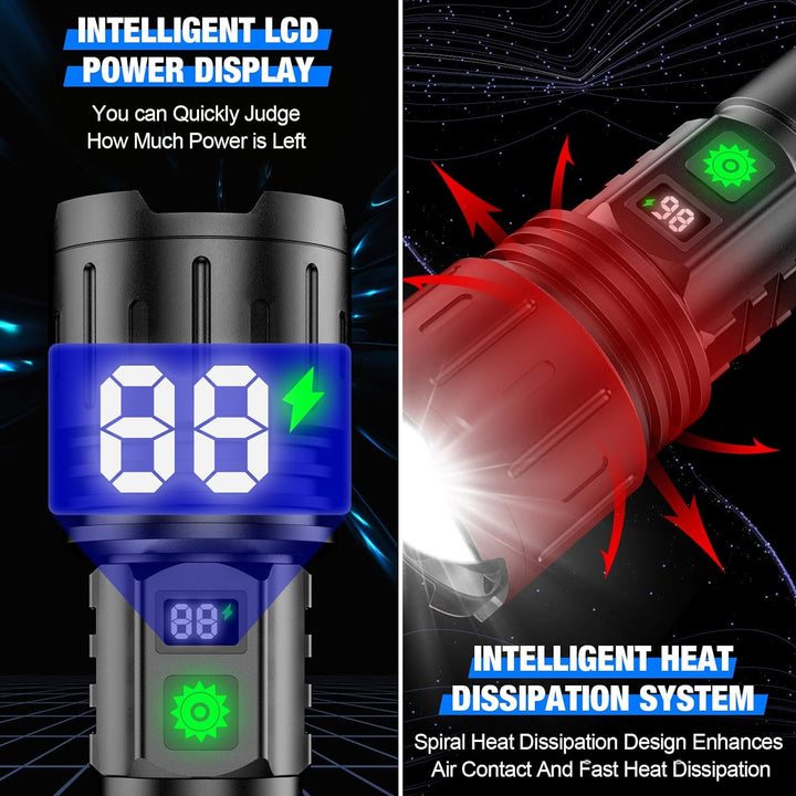 Powerful LED flashlight – up to 100,000 lumens
