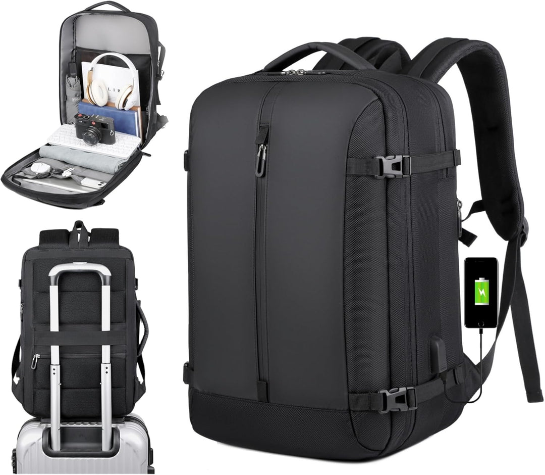 40L Expandable Waterproof Travel Rucksack with USB Port & 17” Laptop Compartment – AirVoyage (Buy 1, Get 1 FREE Promo)
