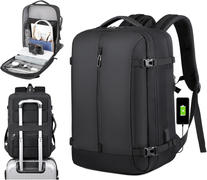 40L Expandable Waterproof Travel Rucksack with USB Port & 17” Laptop Compartment – AirVoyage (Buy 1, Get 1 FREE Promo)