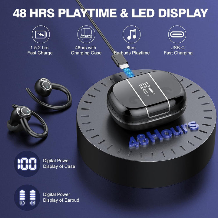 Wireless Bluetooth 5.3 Sports Earbuds with Noise Reduction and 48 Hours Playtime – Zeyora