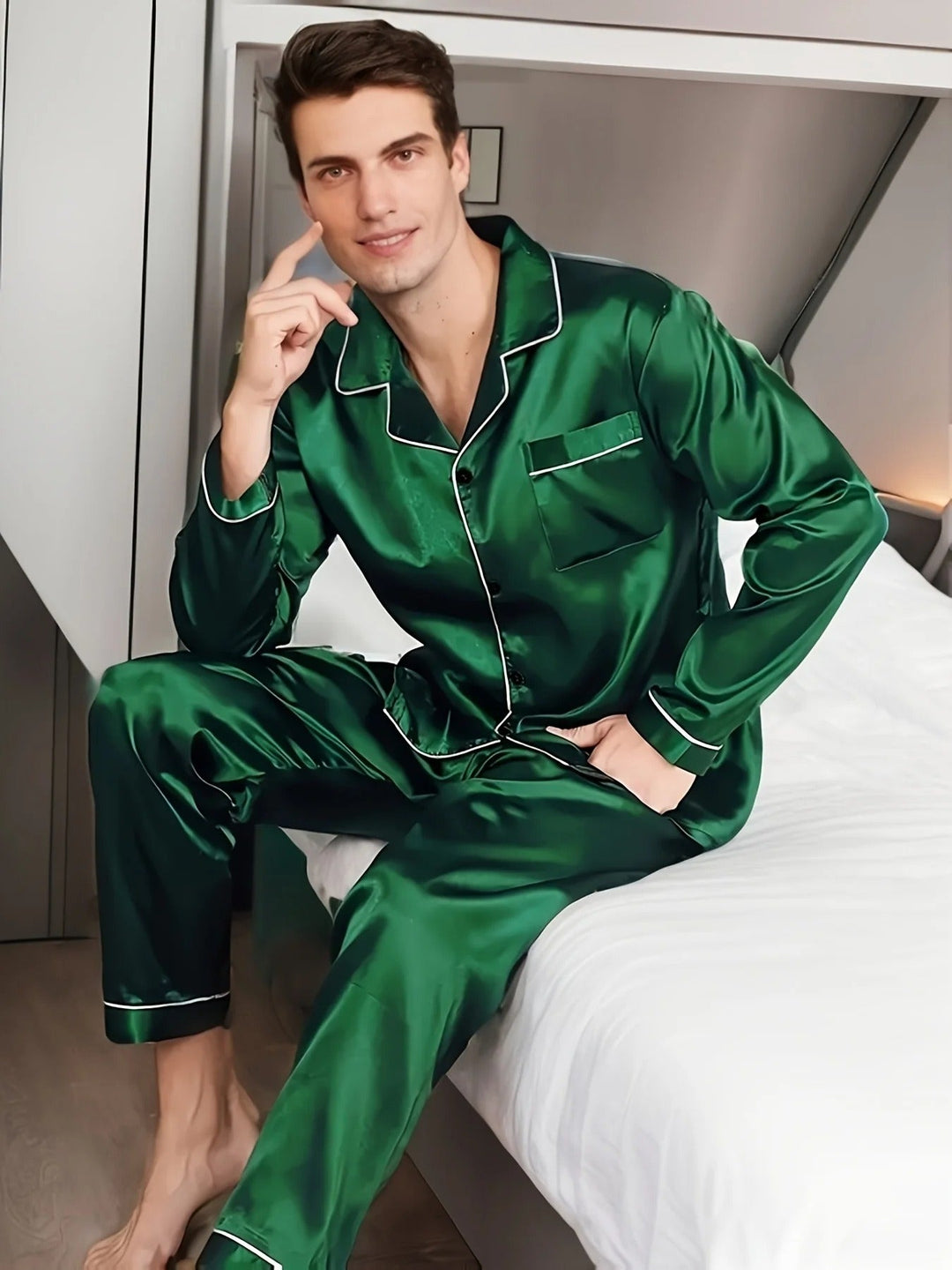 Soft Satin Men's Pajamas - Adrian