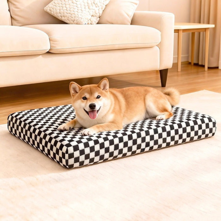 Orthopedic Dog Bed Memory Foam Square Checkerboard Mattress