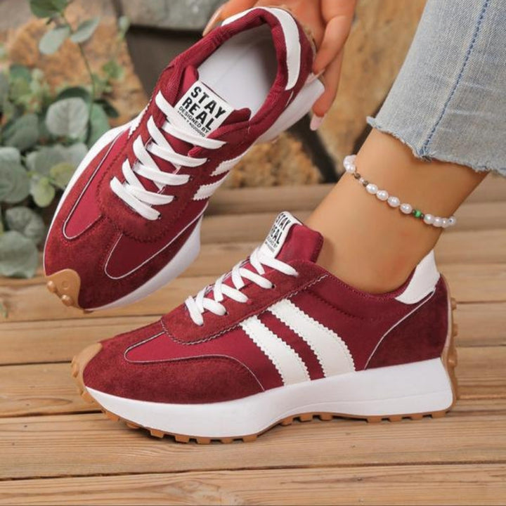 Women's Retro Platform Suede Running Sneakers for Street Style