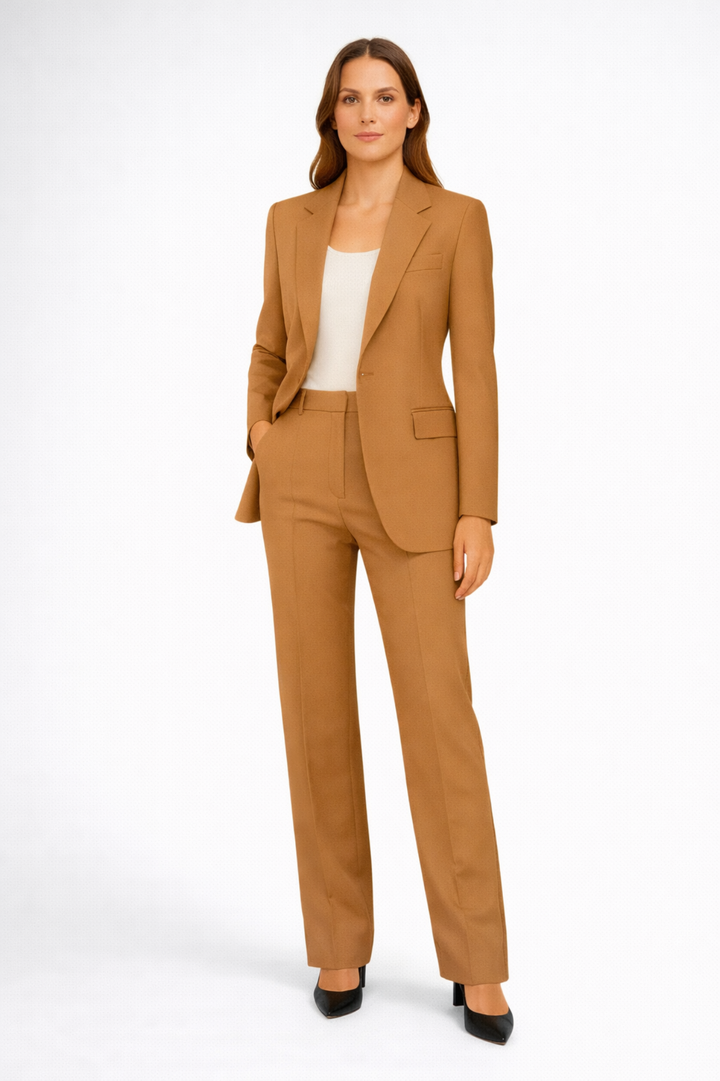 Women's Trouser Suit – Structured Blazer & Straight Pants
