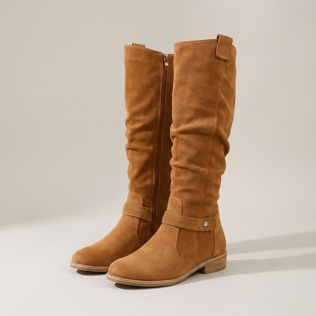 Women's Knee-High Boots Wide-Fit with Low Heel