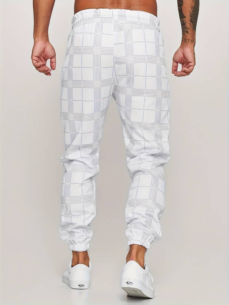 UrbanFit – Checkered Slim Fit Joggers for Men