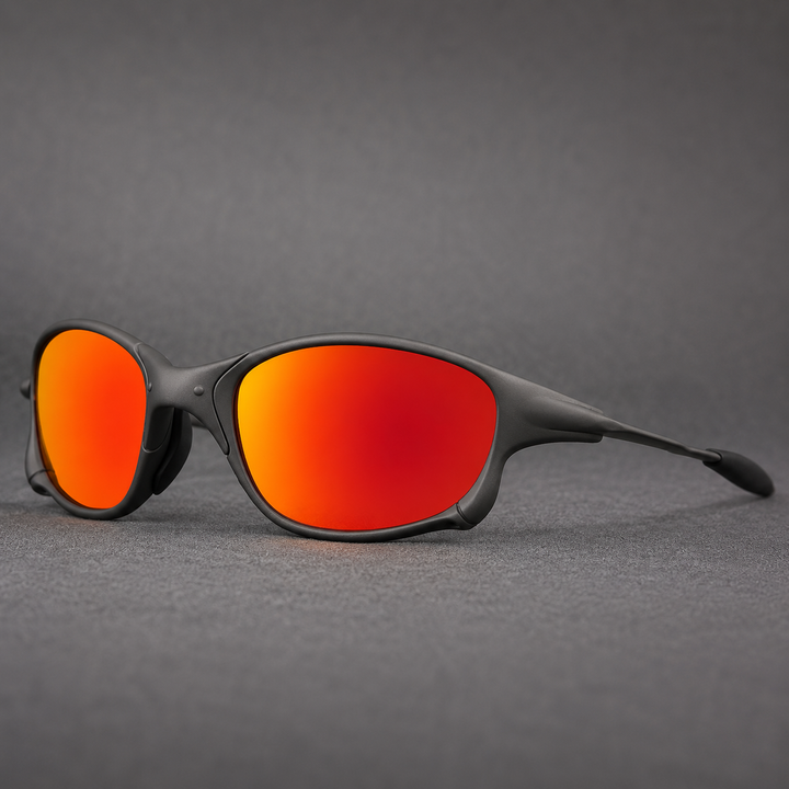 Polarised Sports Sunglasses – Metal Frame with Red Lenses