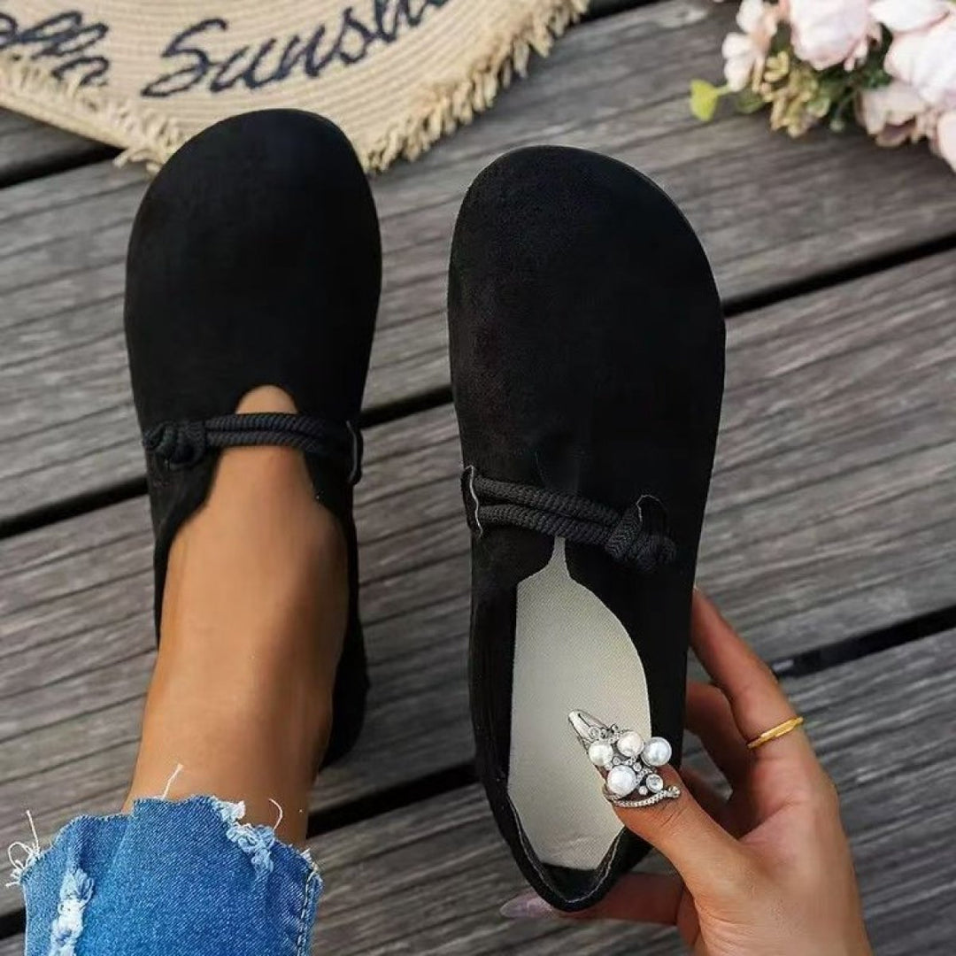 Ultra-soft Sweet Suede Round-toe Flat Lace-up Womens Shoes