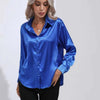 Women's Satin Loose Fit Long Sleeve Blouse