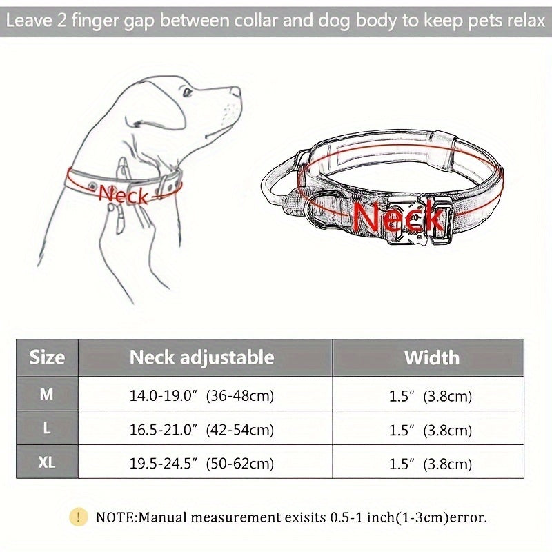 Tactical Military Dog Collar – Adjustable and Durable for Large and Medium-Sized Dogs