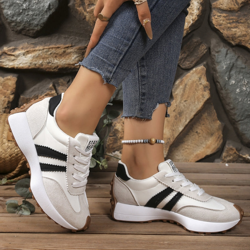 Women's Retro Platform Suede Running Sneakers for Street Style