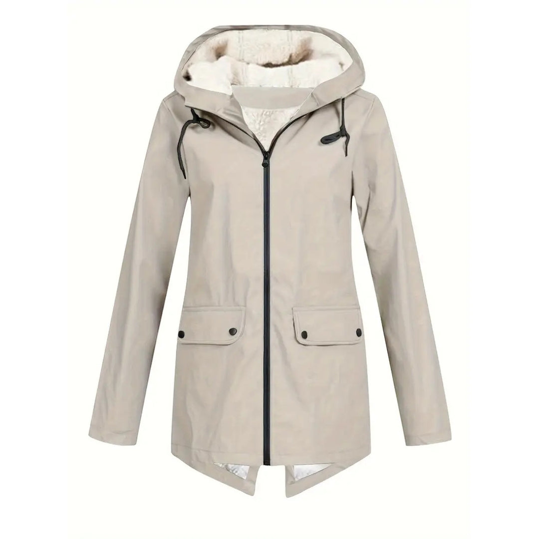 Women's Waterproof Jacket – Fleece-Lined – with Hood