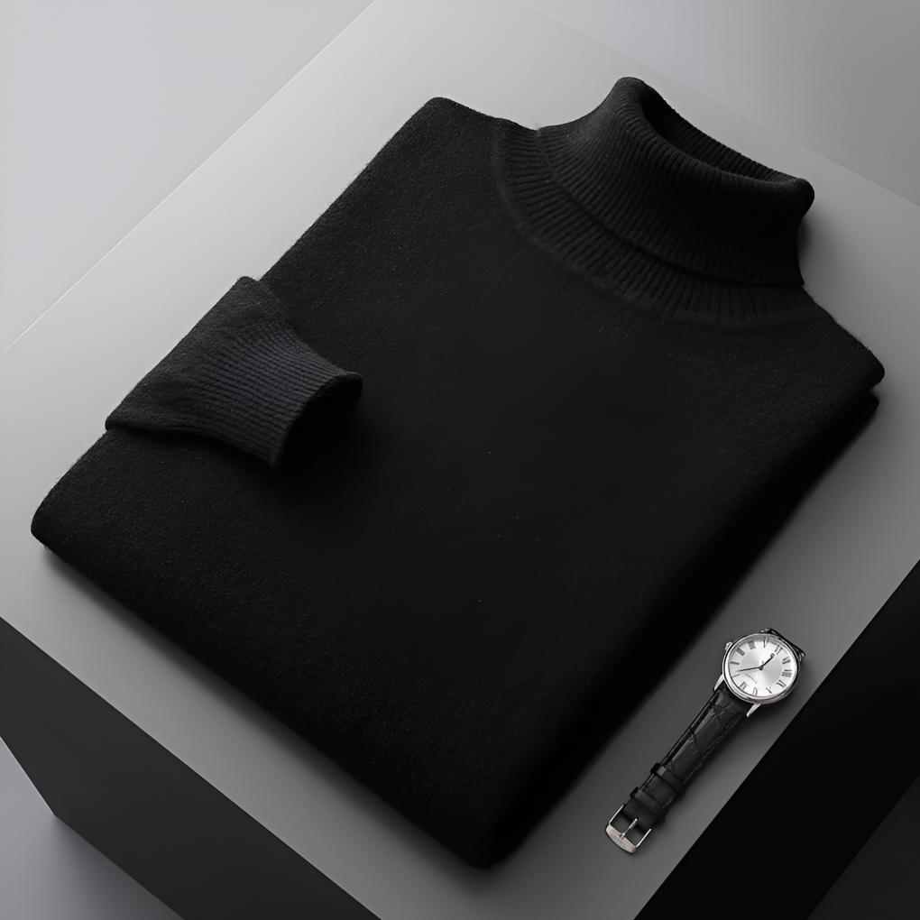 High-Quality Men’s Fine wool Turtleneck Sweater