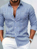 Men's Vintage Striped Long-Sleeved Shirt with Worn-In Look