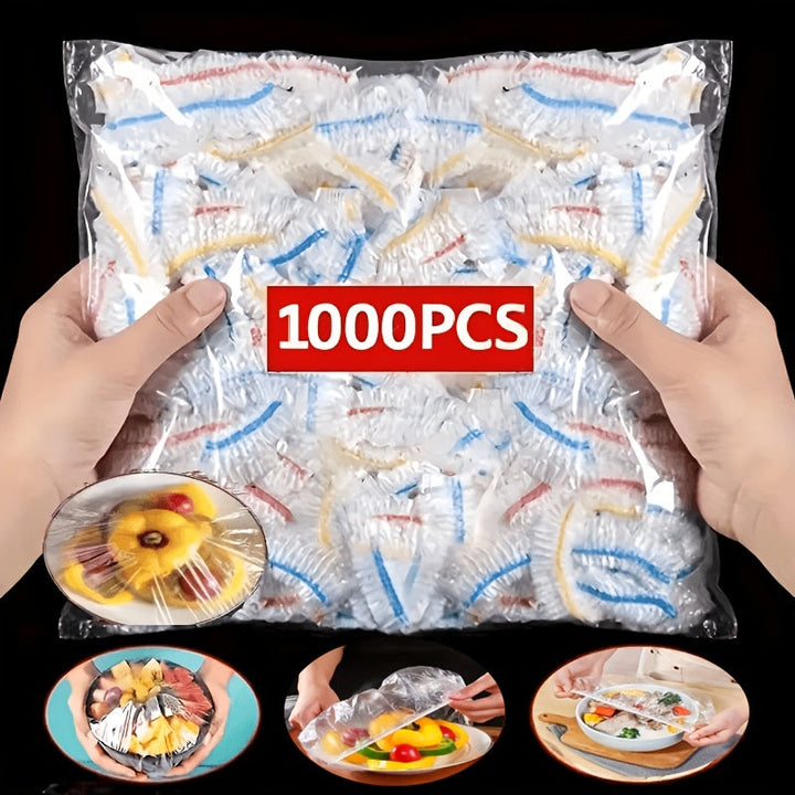 1000 Disposable Elasticated Food Covers, PE Bowl and Plate Covers 35 cm