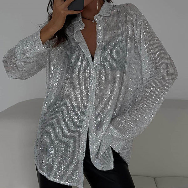 Loose Blouse with Sparkling Sequins – Celeste