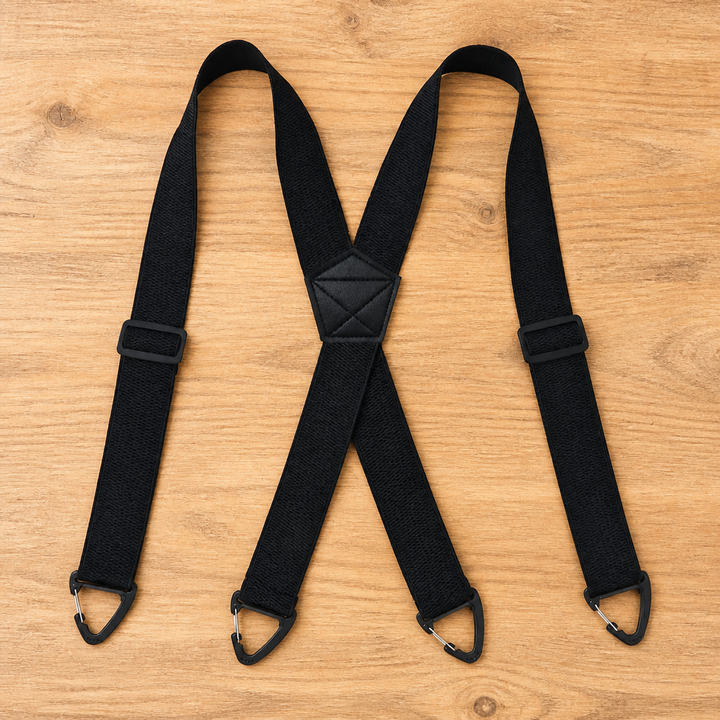 Men's Elastic Suspenders, 1.5 Inch Wide with Metal Clips, X or Y Back