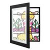 Children's picture frame with hinged opening for A4 drawings, holds up to 150 pieces, MDF and tempered glass