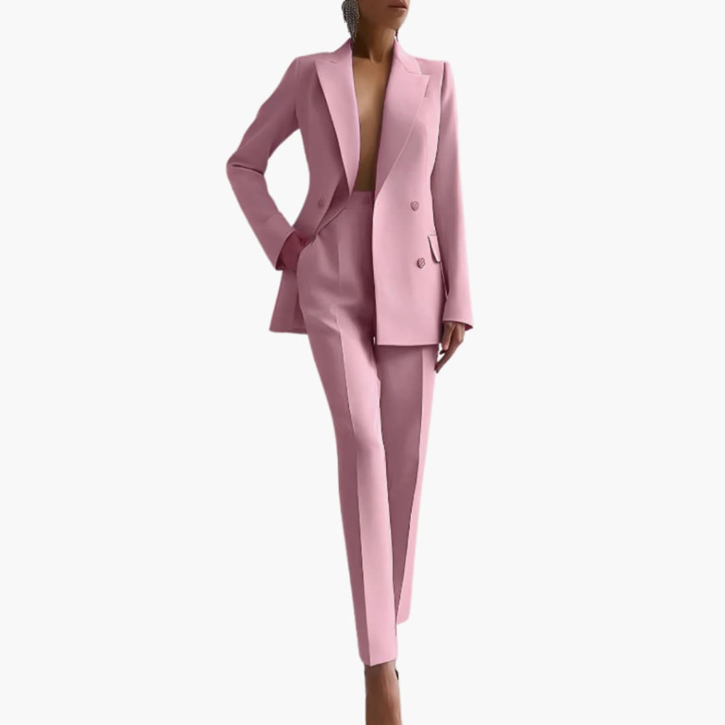 Women’s Suit Set with Blazer and Straight Trousers