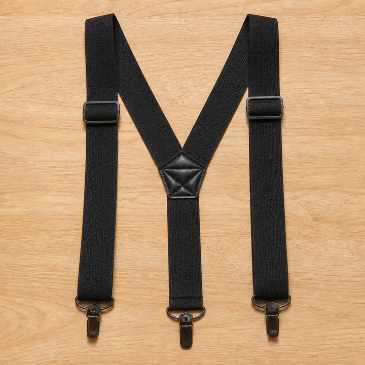 Men's Elastic Suspenders, 1.5 Inch Wide with Metal Clips, X or Y Back