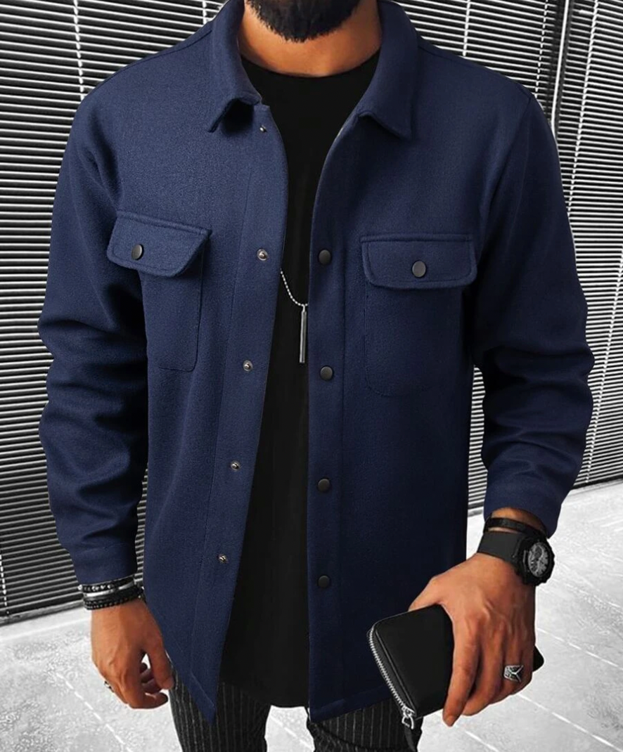 Warm Men's Shirt with Pockets – Mateo