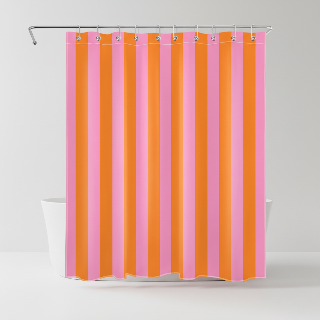 Boho Striped Fabric Shower Curtain - Stripelight