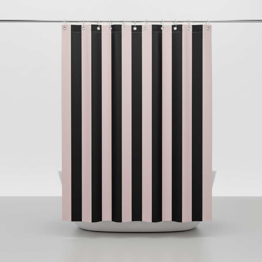 Boho Striped Fabric Shower Curtain - Stripelight