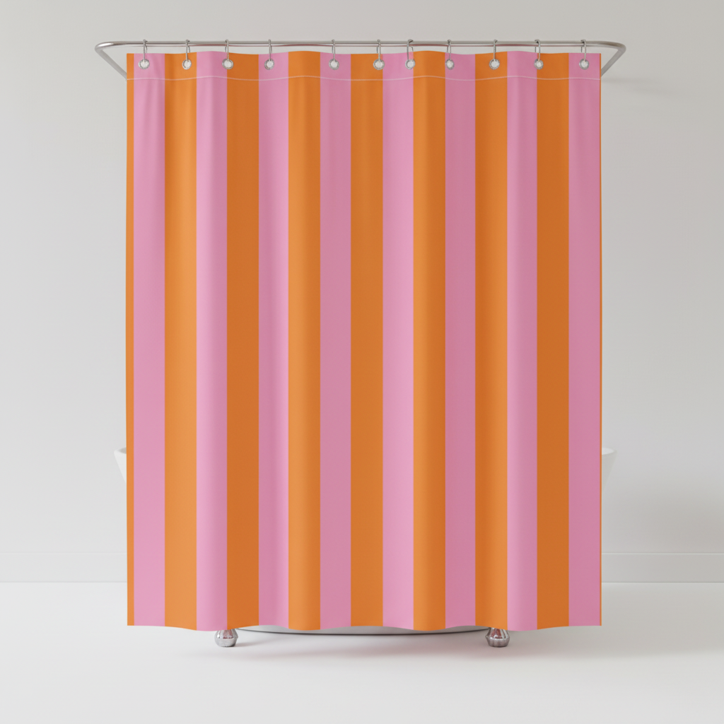 Boho Striped Fabric Shower Curtain - Stripelight