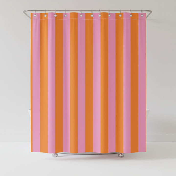 Boho Striped Fabric Shower Curtain - Stripelight