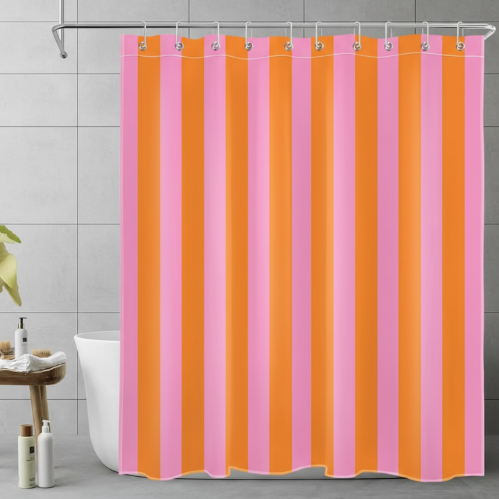Boho Striped Fabric Shower Curtain - Stripelight