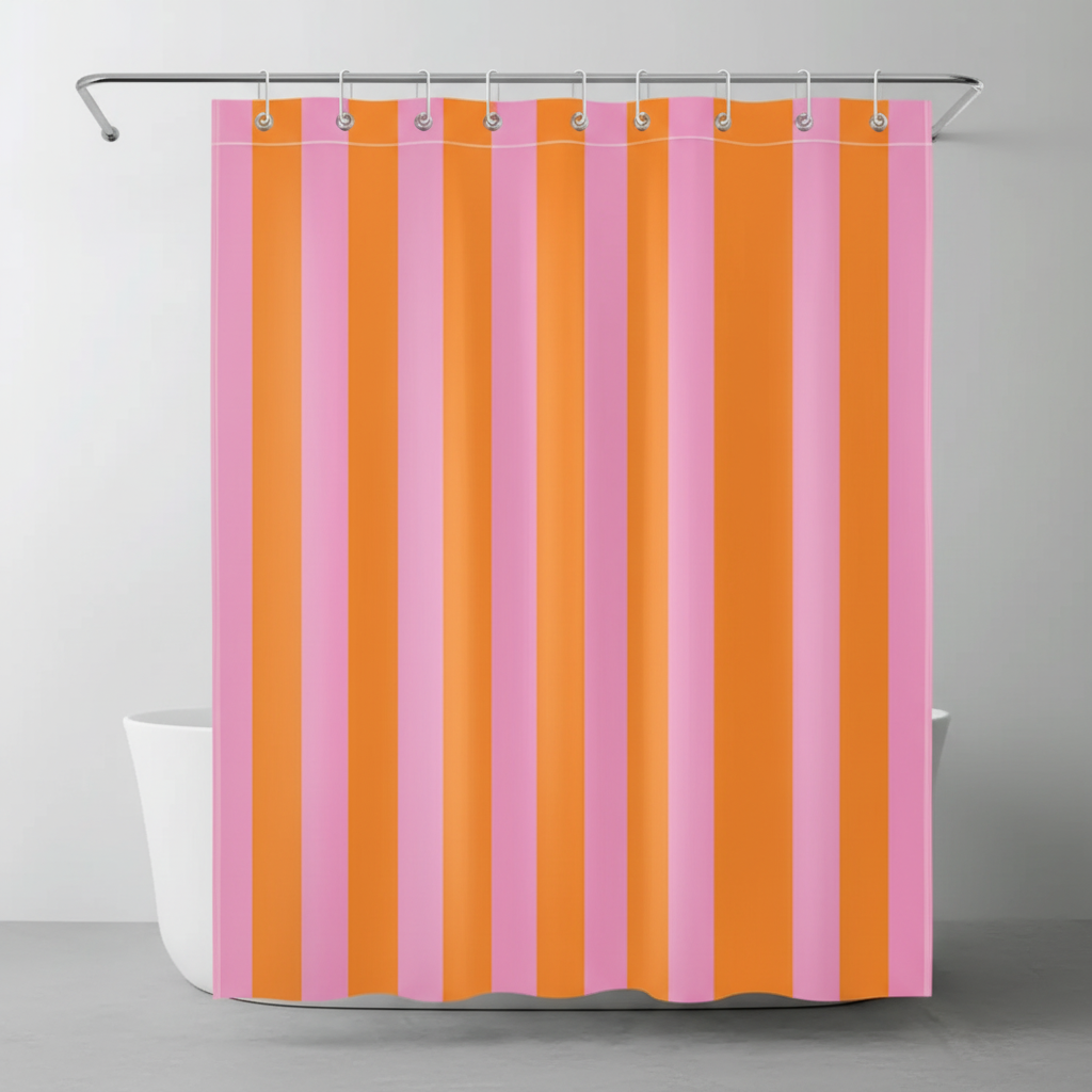 Boho Striped Fabric Shower Curtain - Stripelight